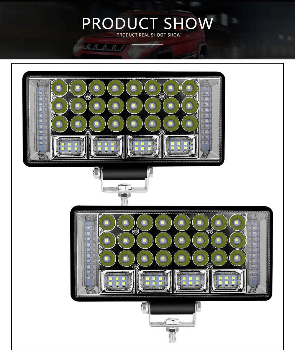 4-7 Inch LED Work Light Bar for Truck, Car, Boat, Tractor & ATV 12V/24V-2pcs 5inch 108W