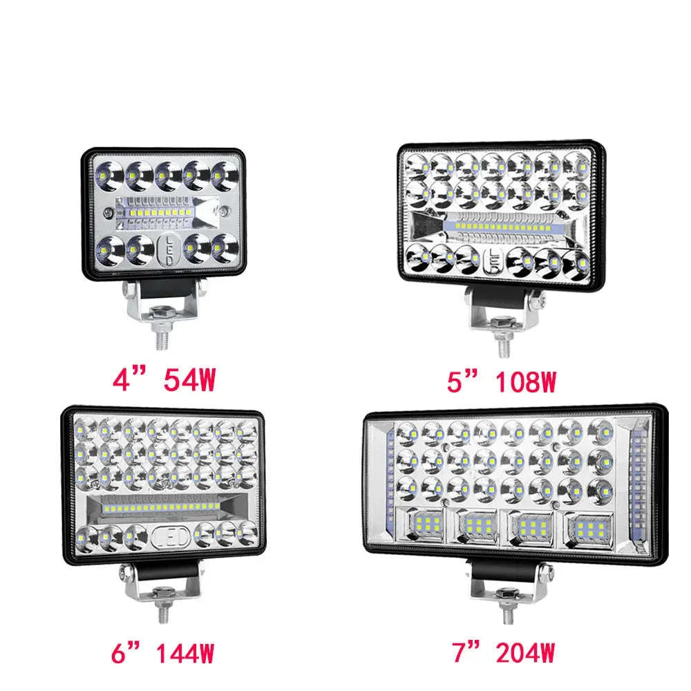 4-7 Inch LED Work Light Bar for Truck, Car, Boat, Tractor & ATV 12V/24V-2pcs 5inch 108W
