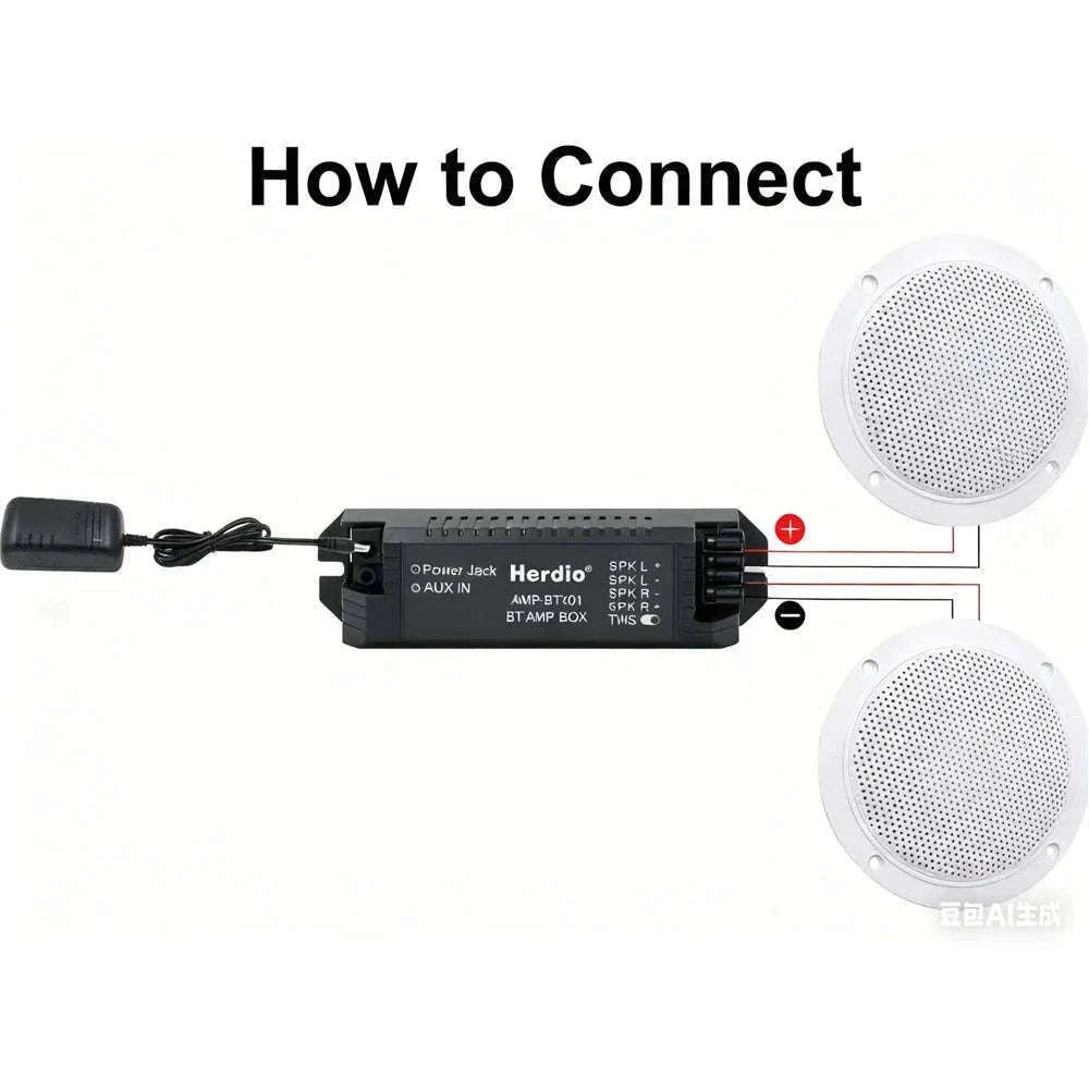 4" Bluetooth Ceiling Speakers 160W Waterproof Set for Home & Outdoor-white / 4 inch EU Plug / Amplifier Sets
