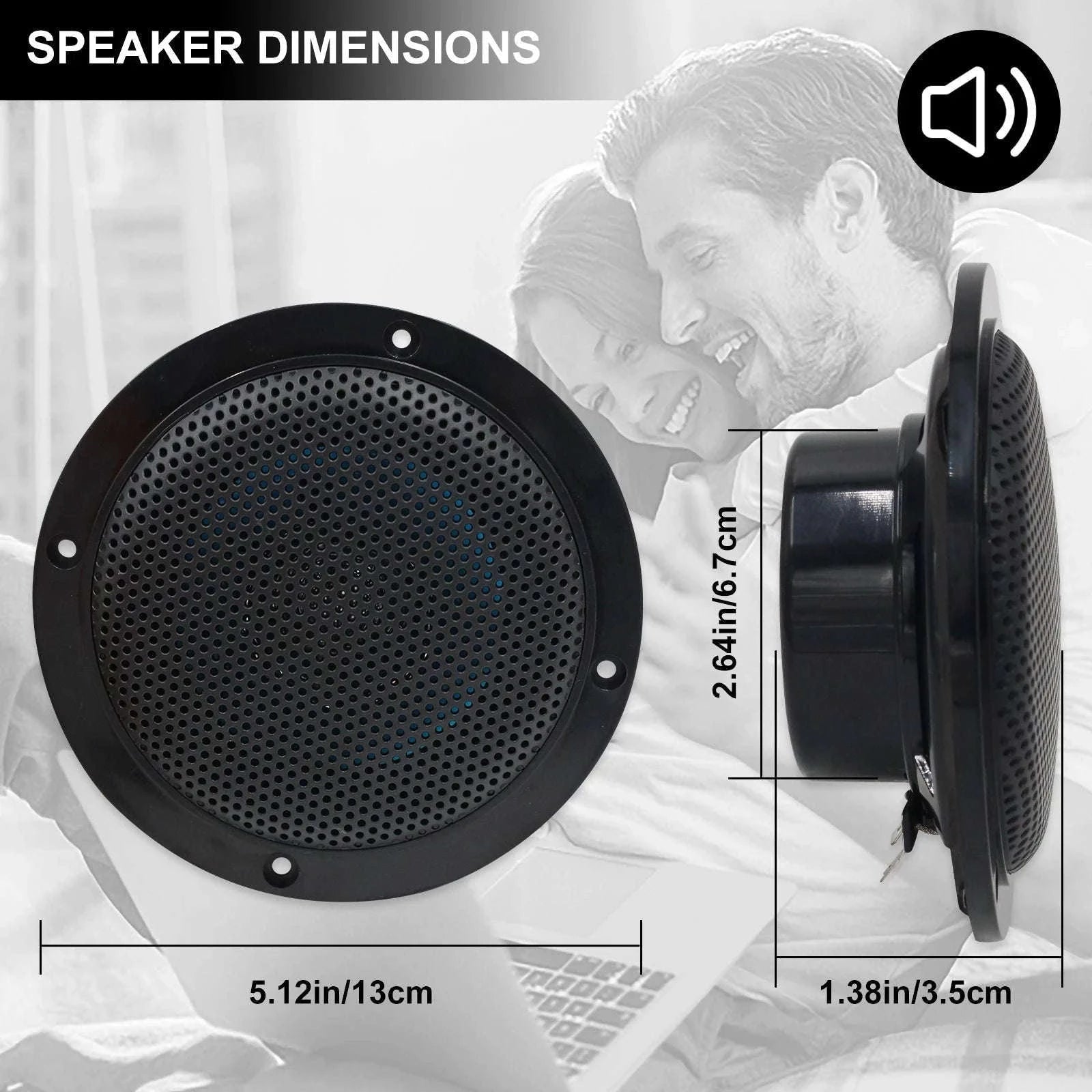 4" Bluetooth Ceiling Speakers 160W Waterproof Set for Home & Outdoor-white / 4 inch EU Plug / Amplifier Sets