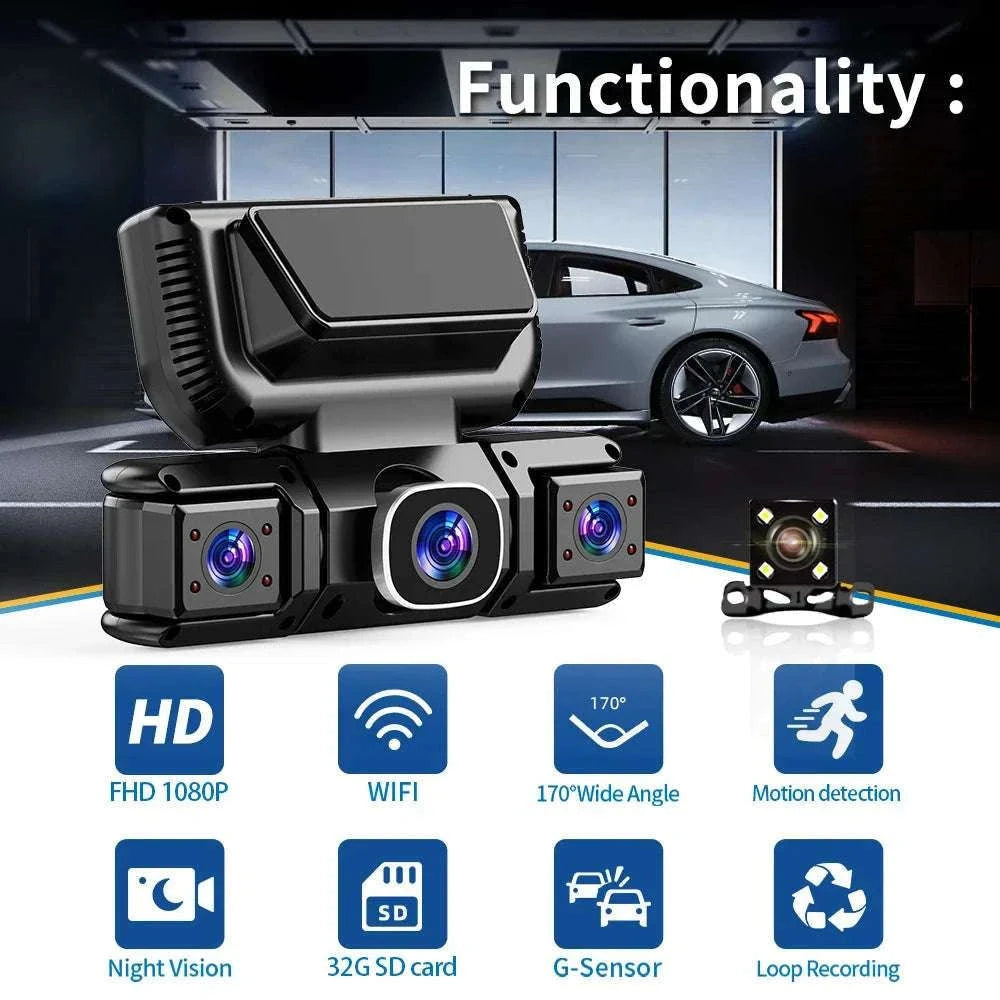 4-Channel 360° WiFi Dash Cam with 1080P Recording & Parking Monitor-X145-WIFI 24H / 64G