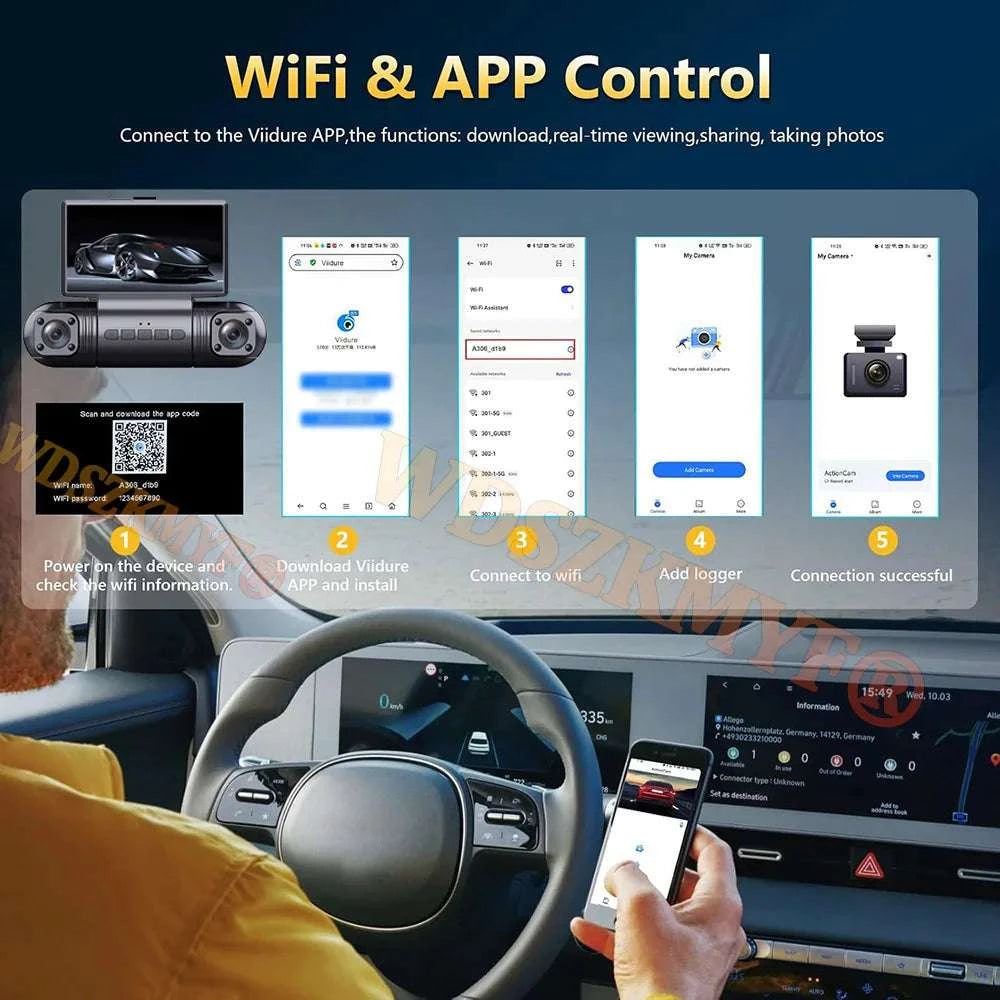 4-Channel 360° WiFi Dash Cam with 1080P Recording & Parking Monitor-X145-WIFI 24H / 64G