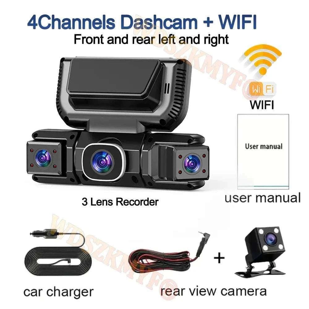 4-Channel 360° WiFi Dash Cam with 1080P Recording & Parking Monitor-X145-WIFI 24H / 64G