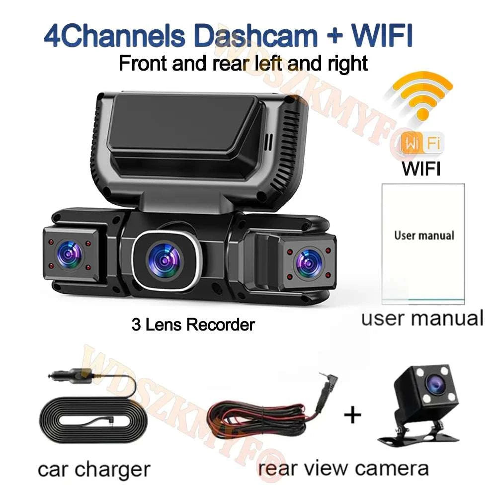4-Channel 360° WiFi Dash Cam with 1080P Recording & Parking Monitor-X145-WIFI 24H / 64G