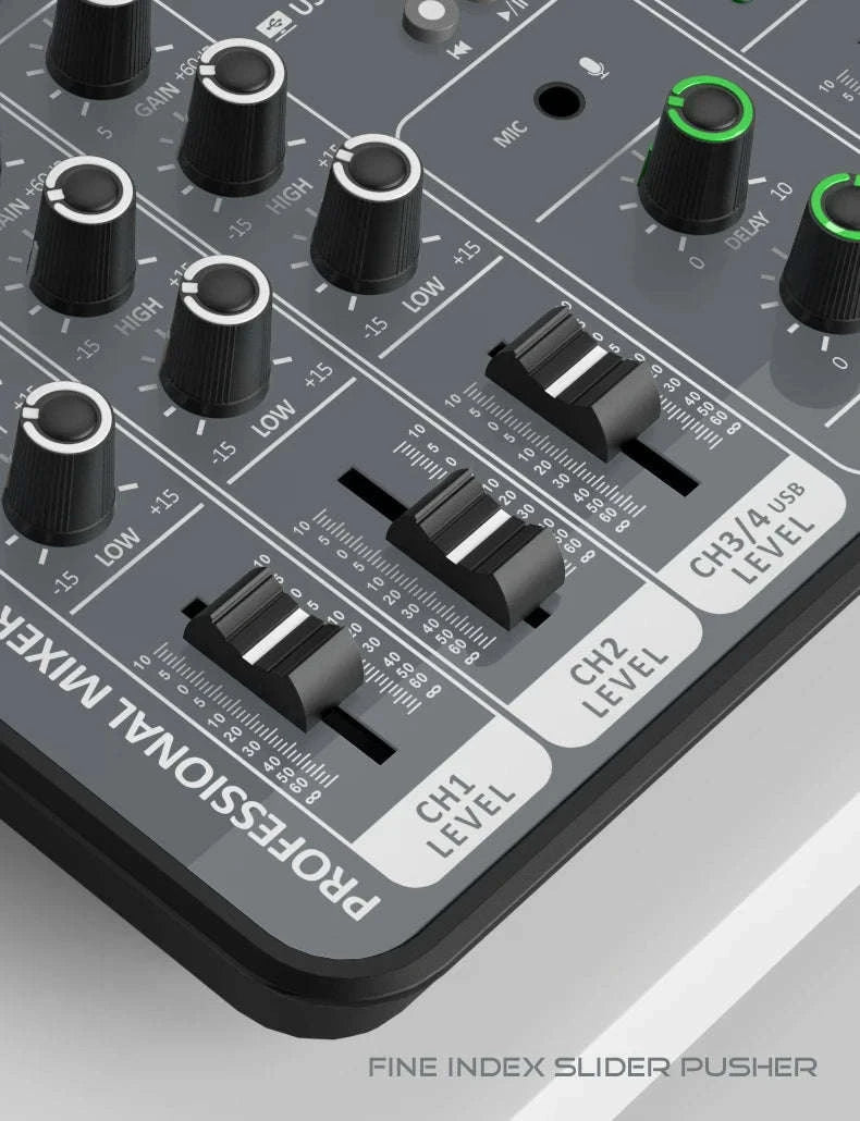 4 Channel Audio Mixer-Light Grey