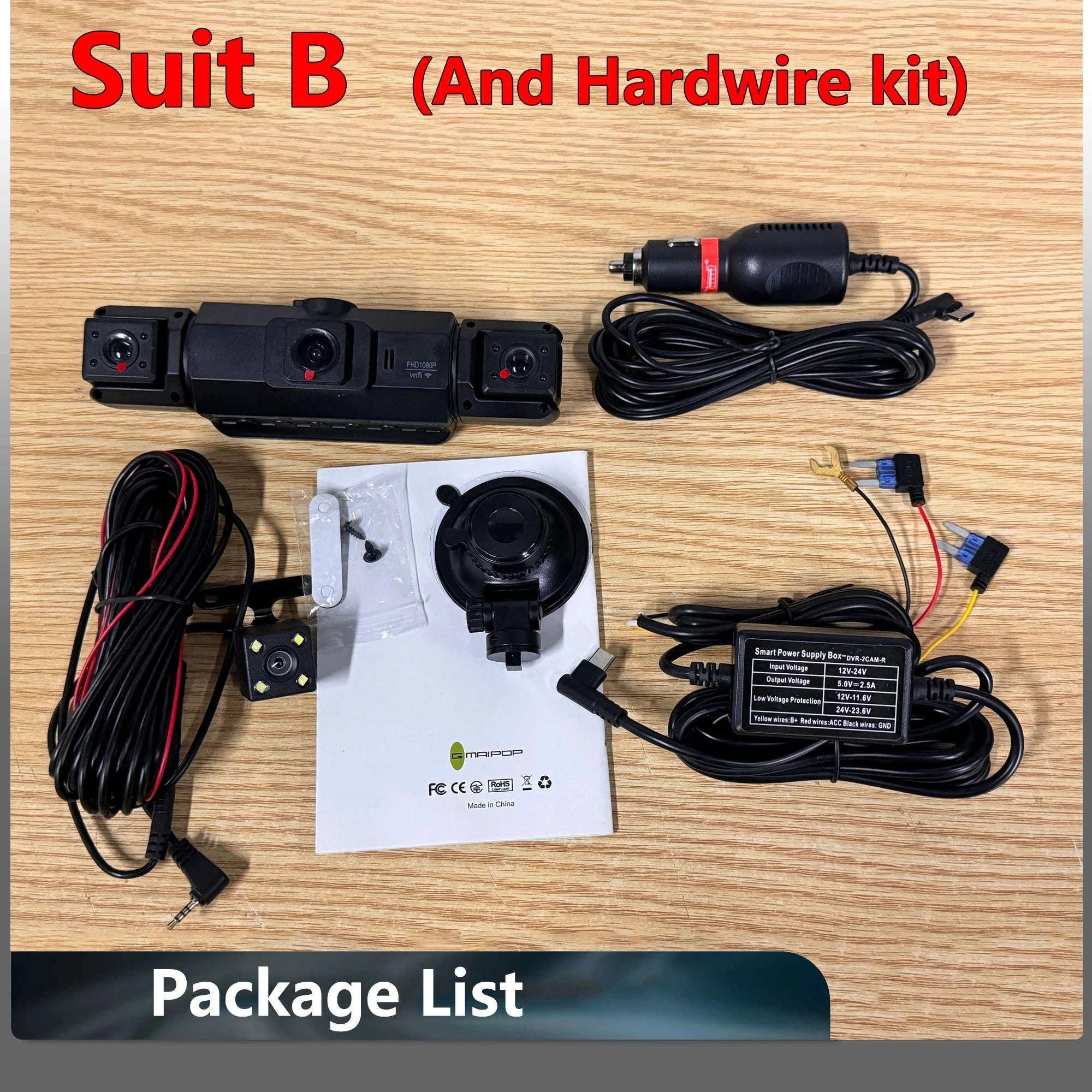 4-Channel Car Dash Cam with WiFi, 1080P Recording & Night Vision-WiFi 4Ch Dash Cam / No SD Card