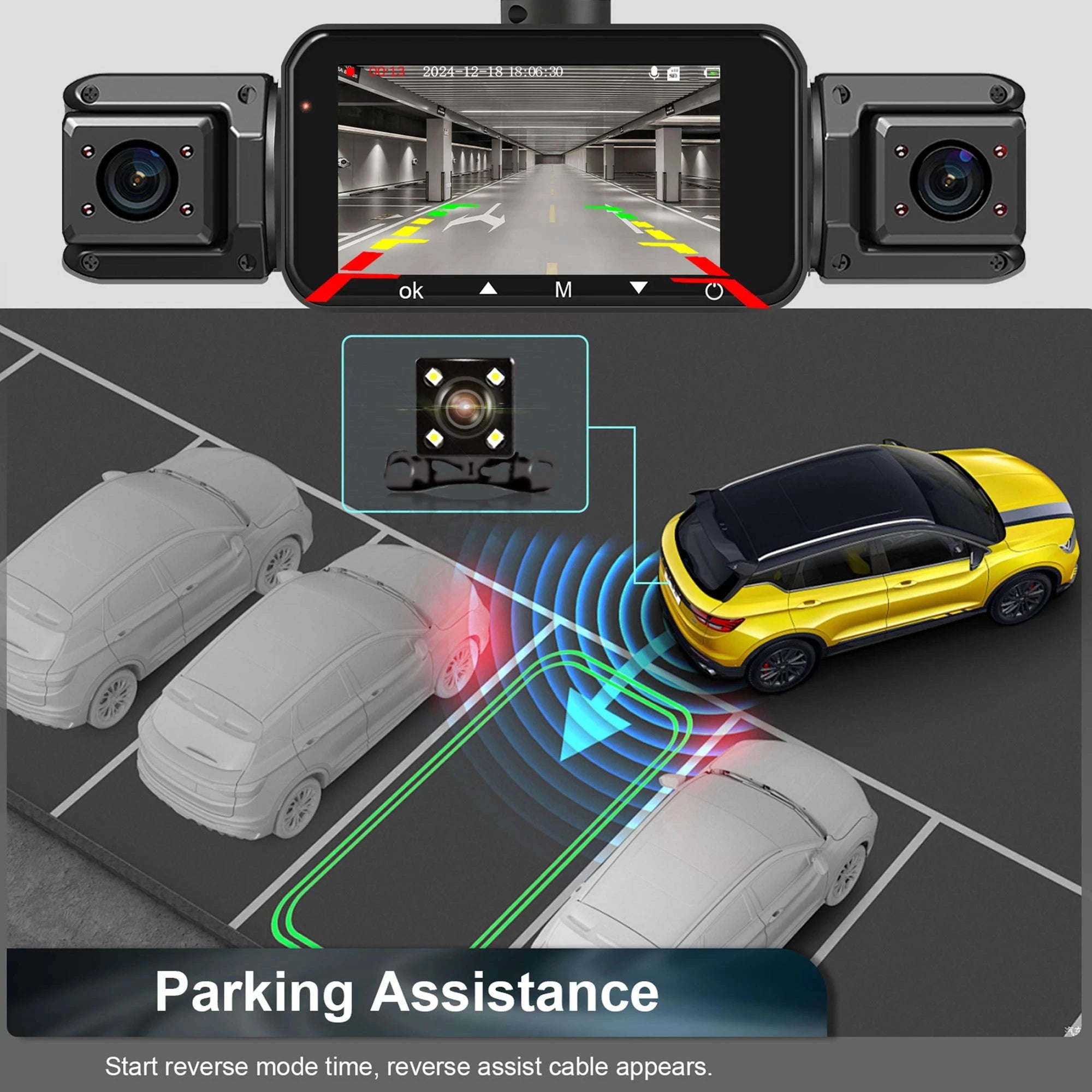 4-Channel Car Dash Cam with WiFi, 1080P Recording & Night Vision-WiFi 4Ch Dash Cam / No SD Card