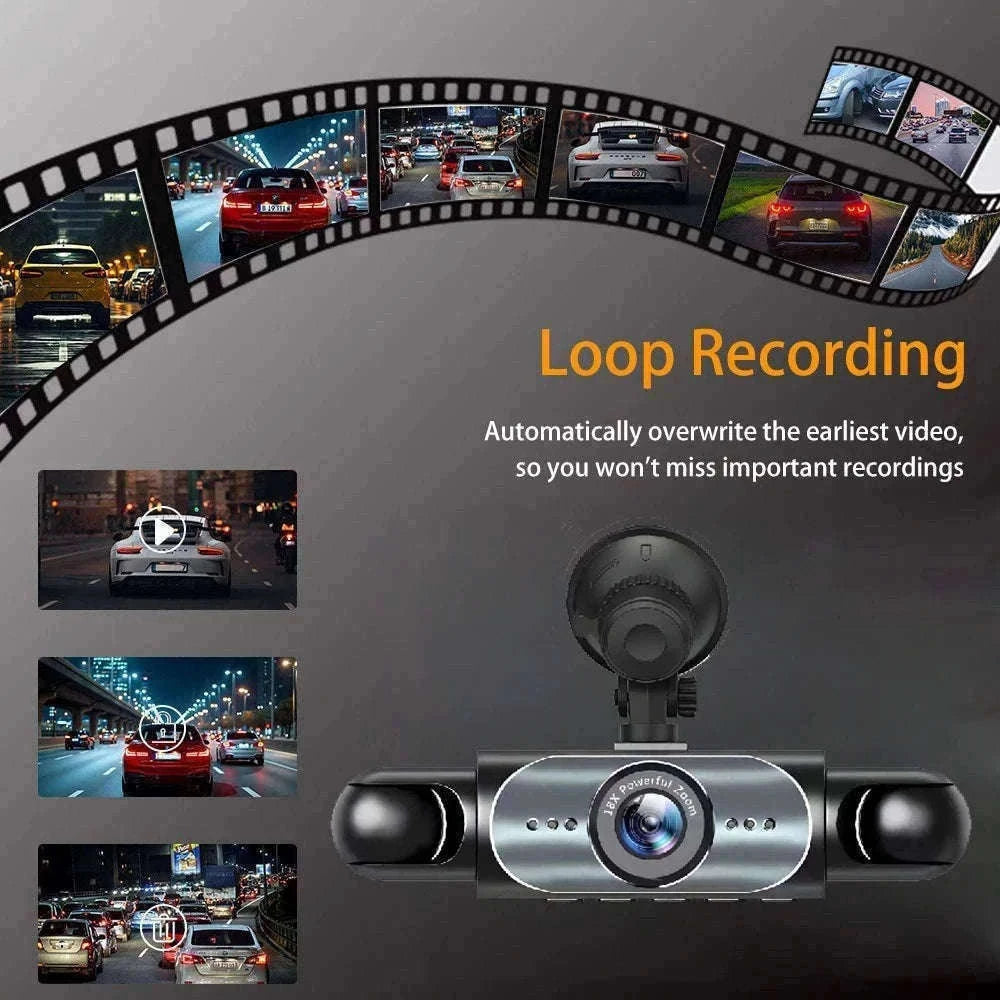 4 Channel Dash Cam 360° Car Video Recorder with Night Vision and Parking Monitor-4ch dash cam / No SD Card