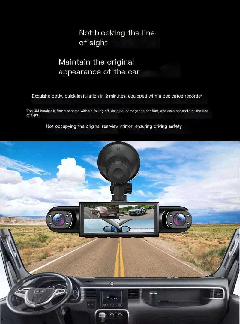 4 Channel Dash Cam 360° Car Video Recorder with Night Vision and Parking Monitor-4ch dash cam / No SD Card
