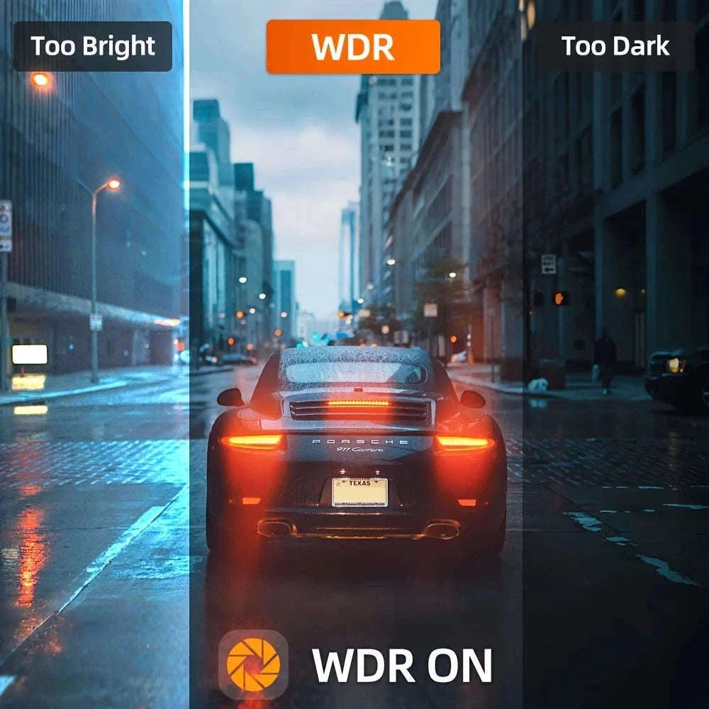 4-Channel WiFi Dash Camera with Night Vision-No Hardwire kit / China Mainland / No Card