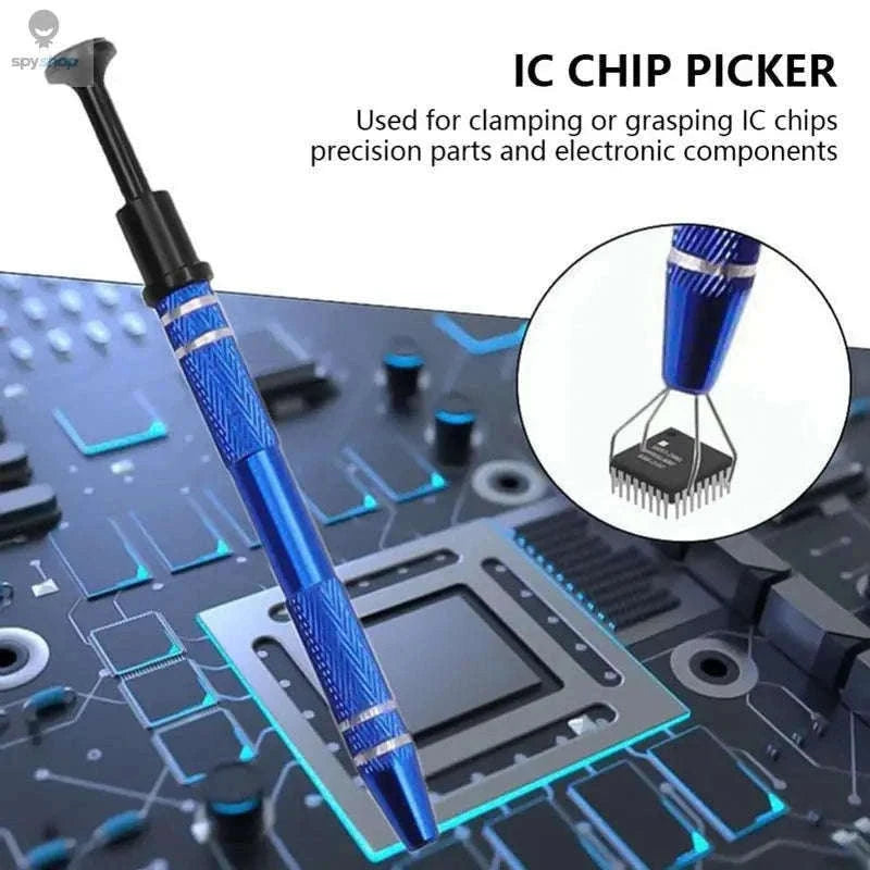 4-Claw IC Chip Extractor Tool for Precise Part Handling-Silver