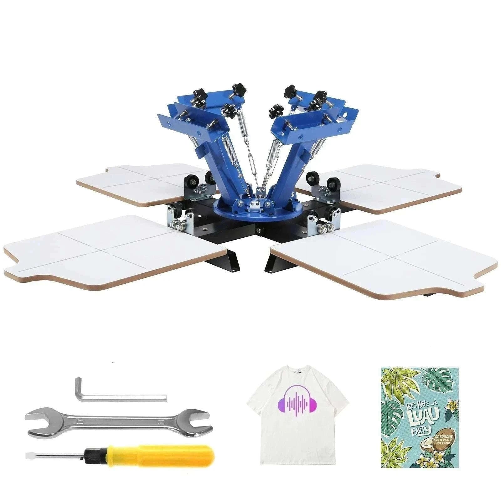 4 Color 4 Station Screen Printing Machine 360° Rotating Press 54x45cm-4 Color 4 Station / United States