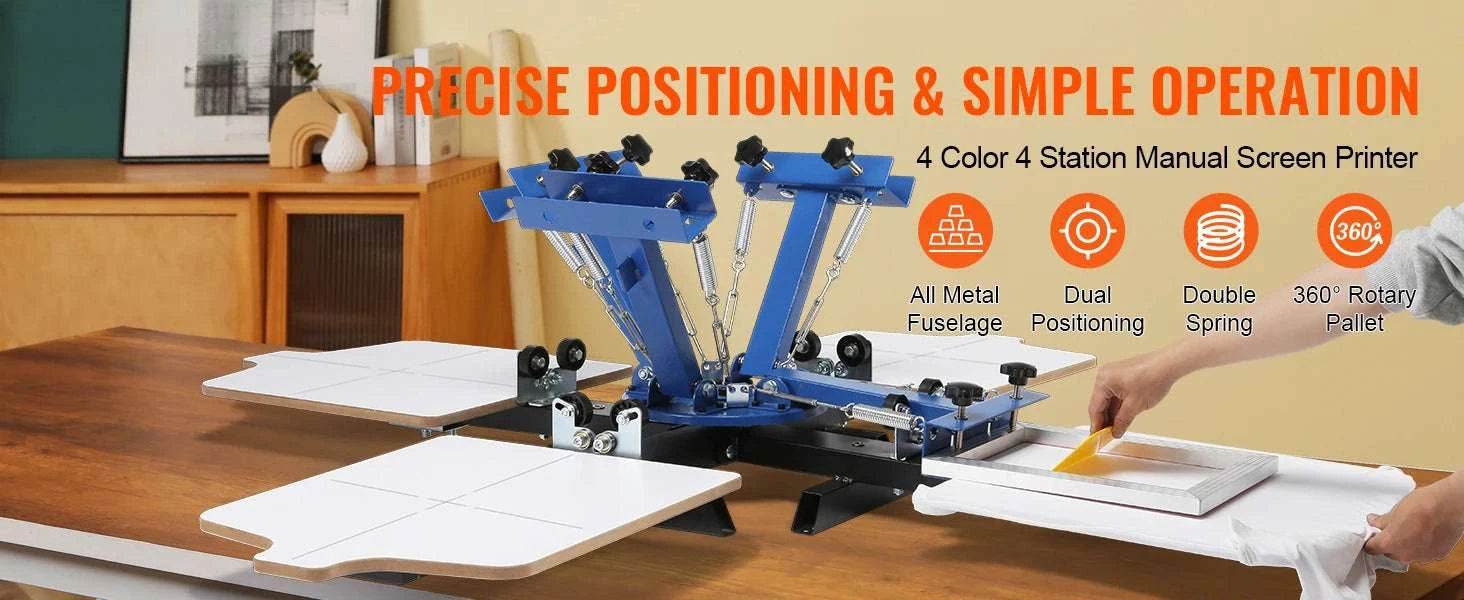 4 Color 4 Station Screen Printing Machine 360° Rotating Press 54x45cm-4 Color 4 Station / United States
