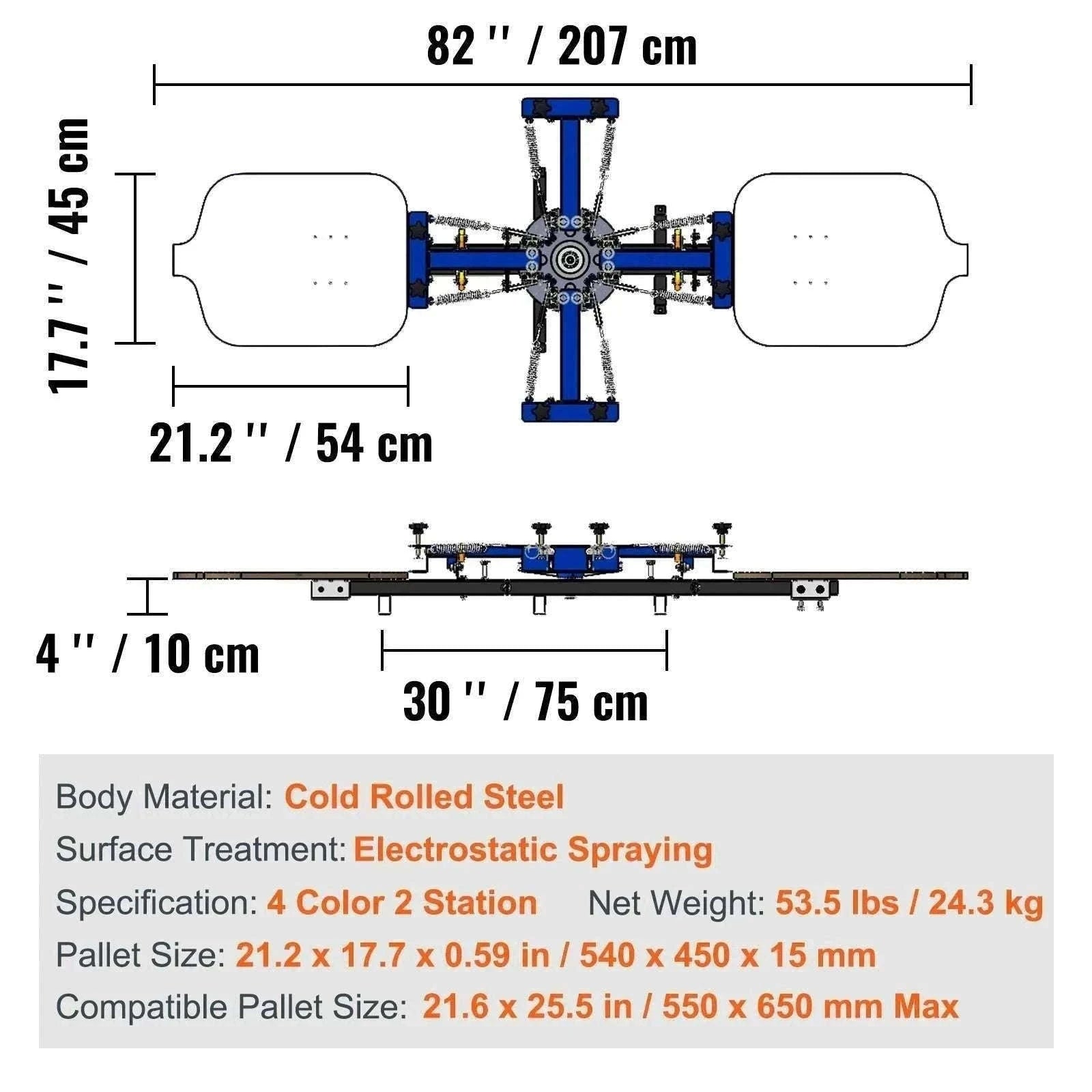 4 Color 4 Station Screen Printing Machine 360° Rotating Press 54x45cm-4 Color 4 Station / United States