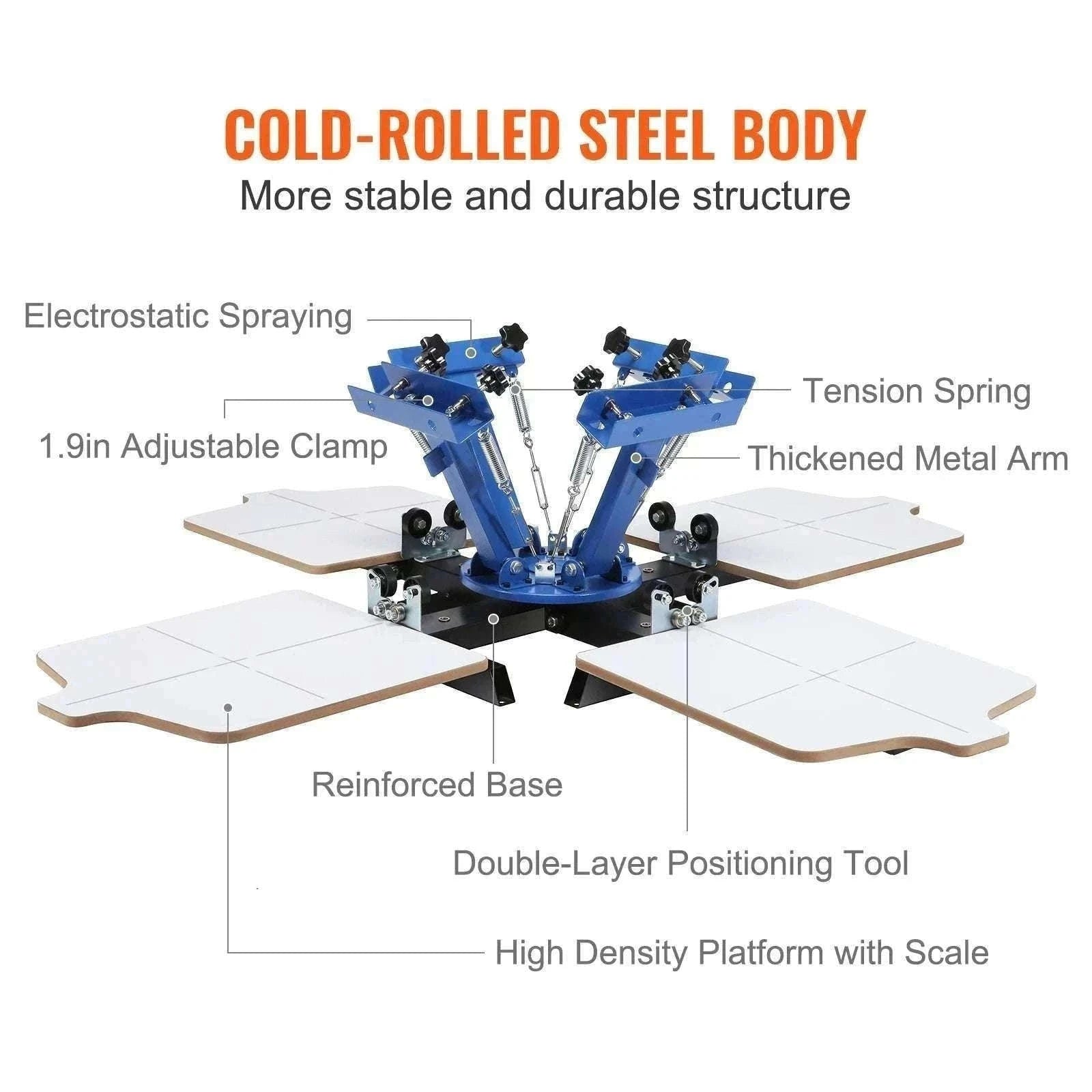 4 Color 4 Station Screen Printing Machine 360° Rotating Press 54x45cm-4 Color 4 Station / United States