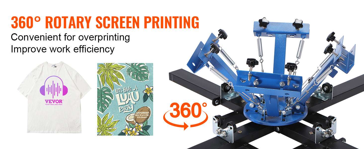 4 Color 4 Station Screen Printing Machine 360° Rotating Press 54x45cm-4 Color 4 Station / United States