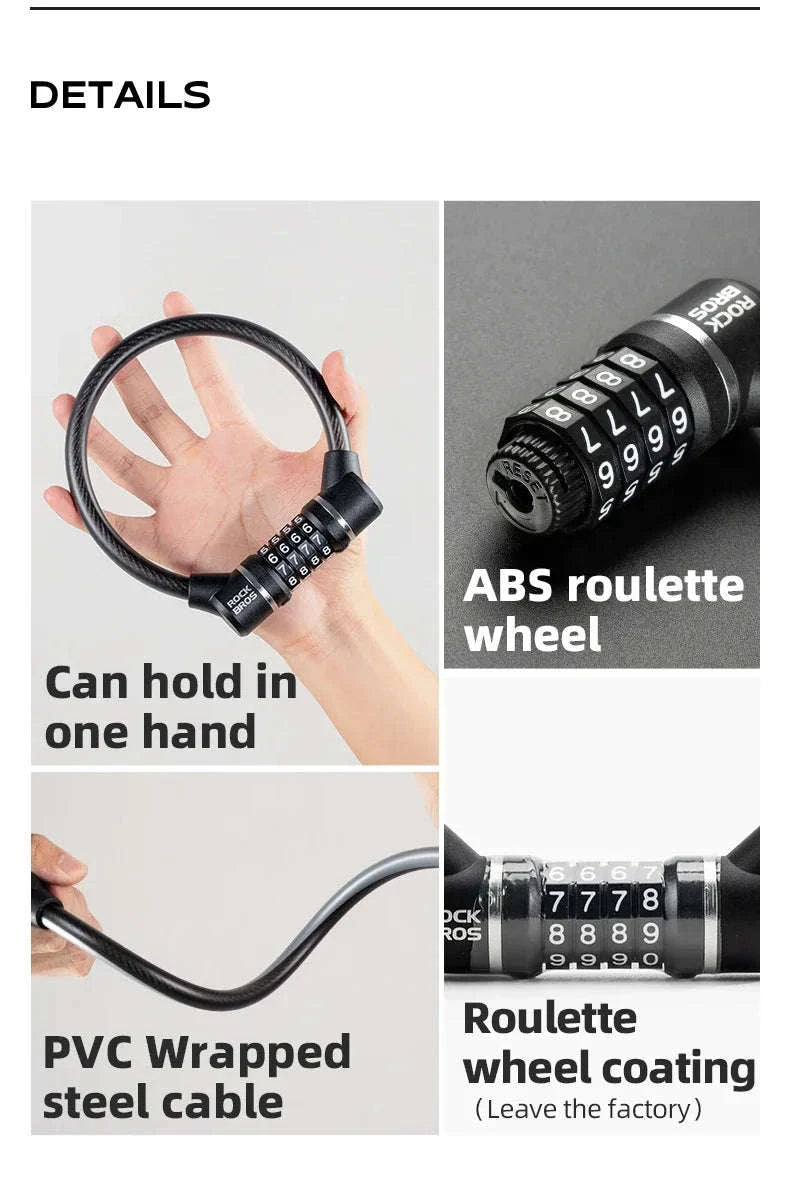 4-Digit Steel Cable Bicycle Lock, 29cm-32120007001