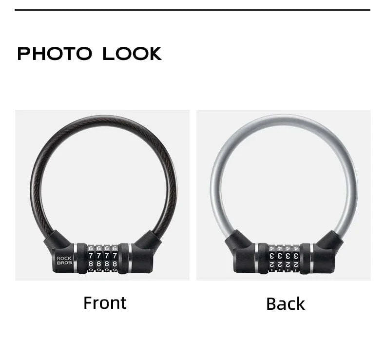 4-Digit Steel Cable Bicycle Lock, 29cm-32120007001