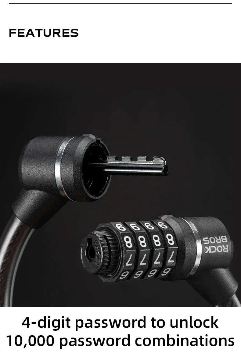 4-Digit Steel Cable Bicycle Lock, 29cm-32120007001