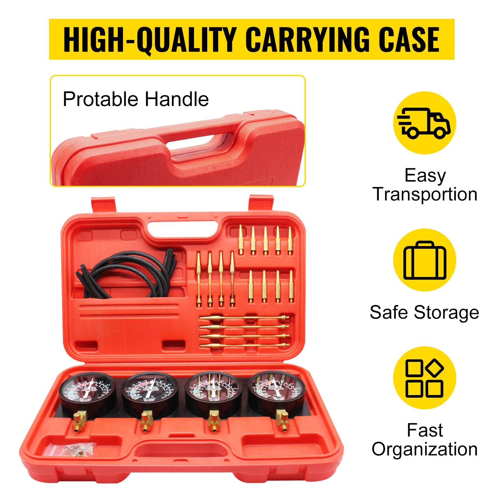 4-Gauge Carburetor Synchronizer Tool Kit with Hoses & Adapters-france