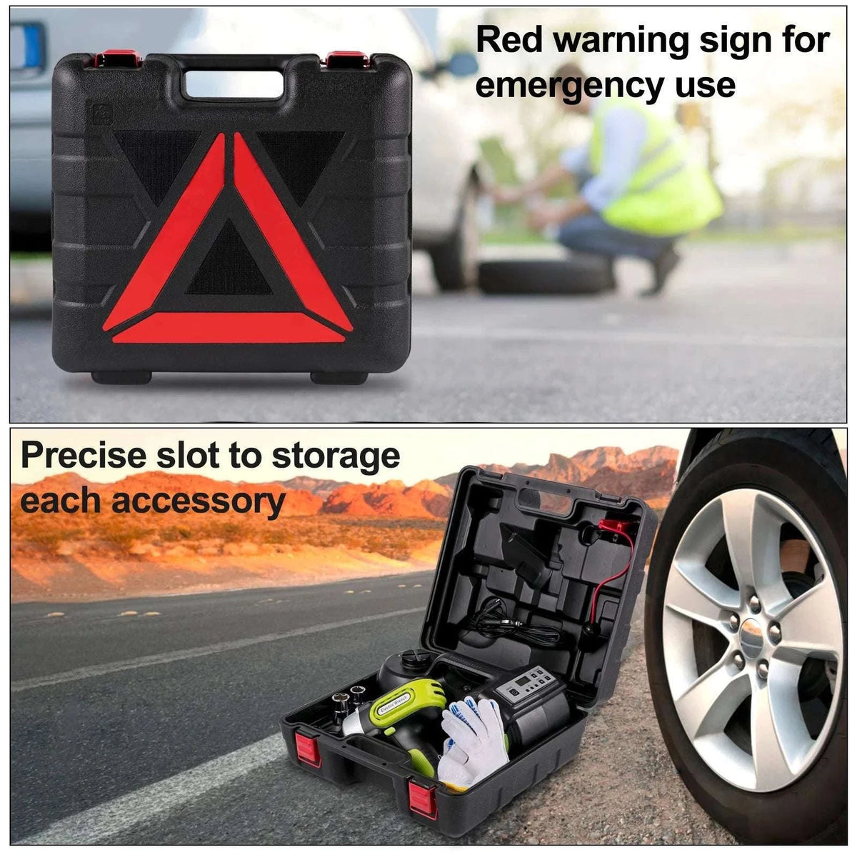 4-in-1 Electric Car Jack 5 Ton Kit with Wrench & Inflator-5T / GERMANY