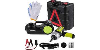 4-in-1 Electric Car Jack 5 Ton Kit with Wrench & Inflator-5T / GERMANY