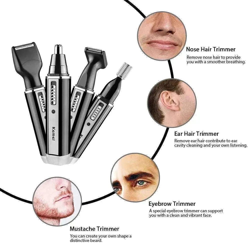 4-in-1 Grooming Trimmer for Men with Cordless Control-KM-6630