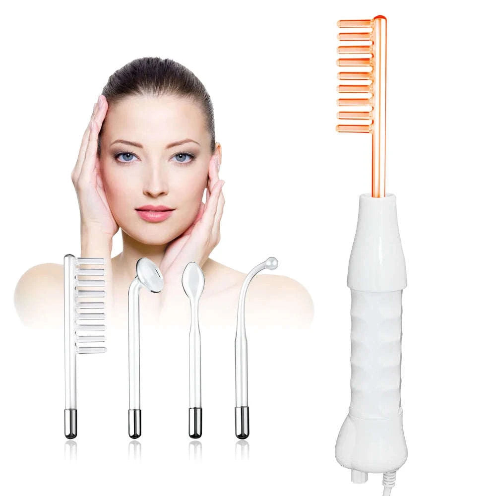 4-in-1 High Frequency Facial Wand for Acne, Wrinkles & Skin Tightening-Gold / United States