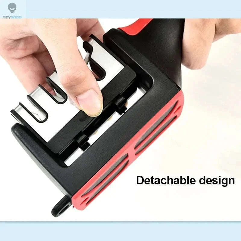 4-in-1 Knife Sharpener for Knives and Scissors-Red / Sharpeners