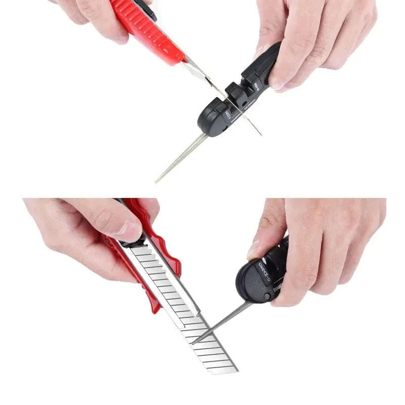 4-in-1 Portable Tungsten Ceramic Carbide Knife Sharpener Tool-WHITE / Style A