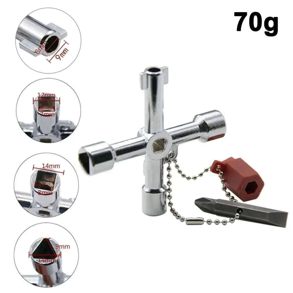 4-in-1 Silver Key Wrench Set for Cabinets and Valves-4in1 Pagoda