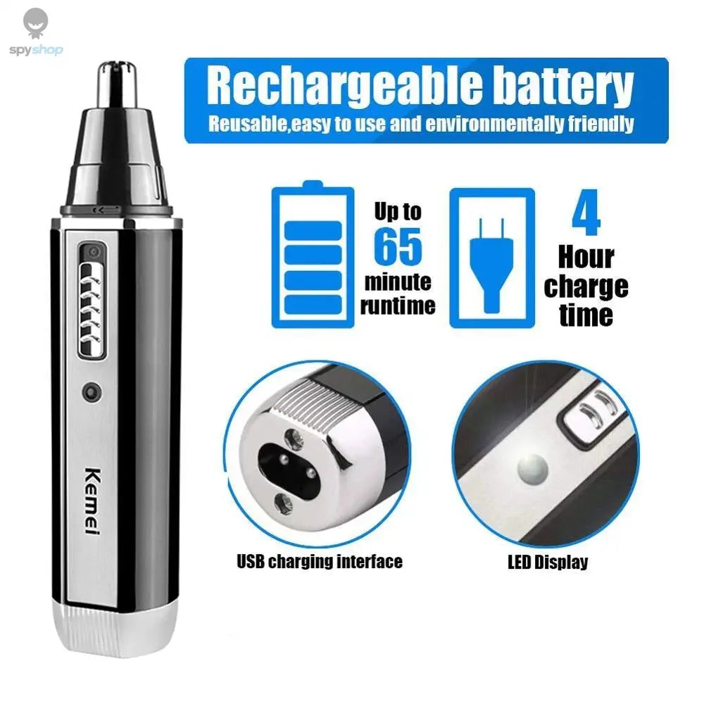 4 in 1 trimmer for men Electric Nose and ear trimmer Rechargeable Trimmer For Hair Beard Nose And Ear Cleaner Grooming Set Spy-shop.com