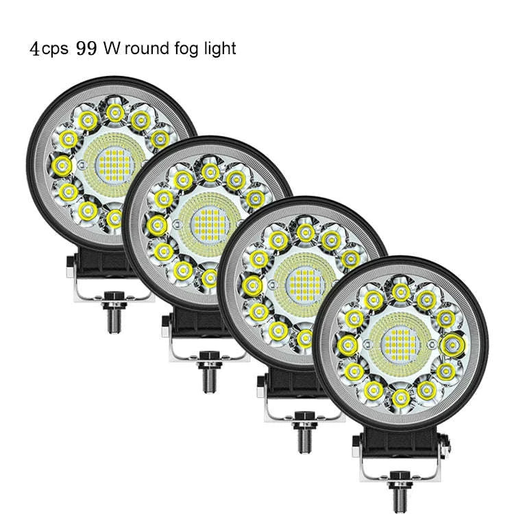 4 Inch 123W LED Work Light Bar 12V 24V-6pcs round 99W