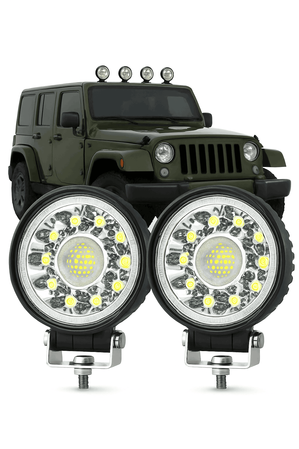 4 Inch 123W LED Work Light Bar 12V 24V-6pcs round 99W