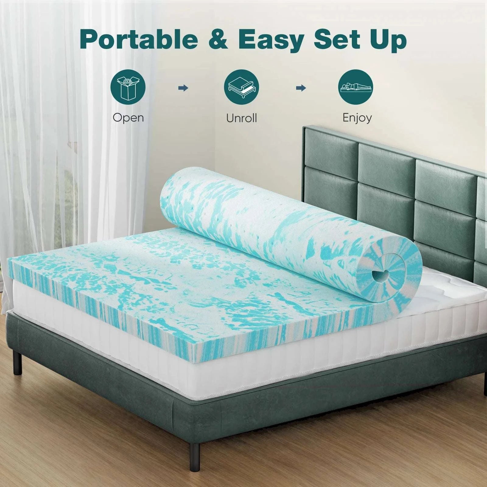 4 Inch Gel Memory Foam Mattress Topper Full Size Cooling Comfort-4IN TWI XL / United States