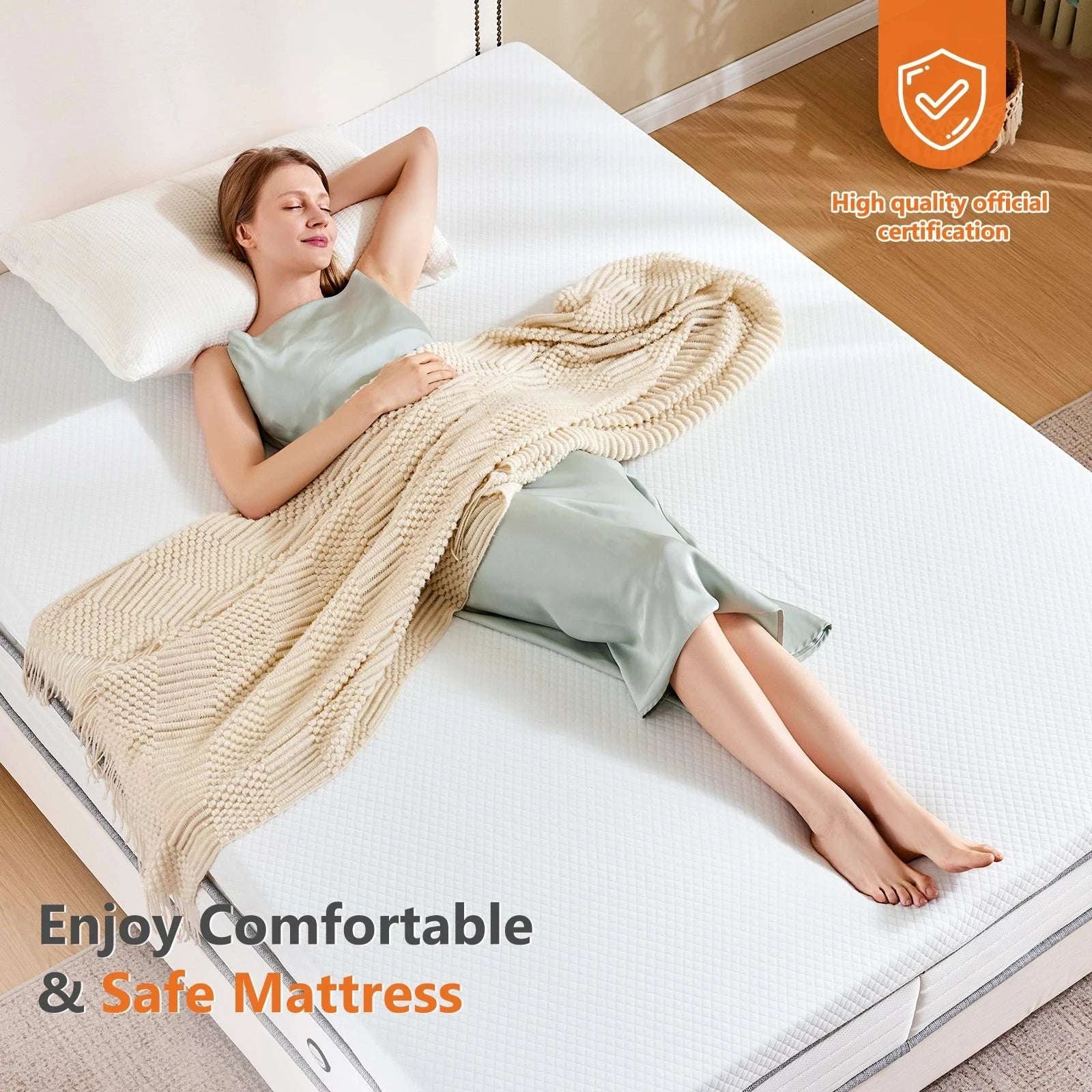 4 Inch Gel Memory Foam Mattress Topper with Cooling Cover Full-4ln White / Full / United States