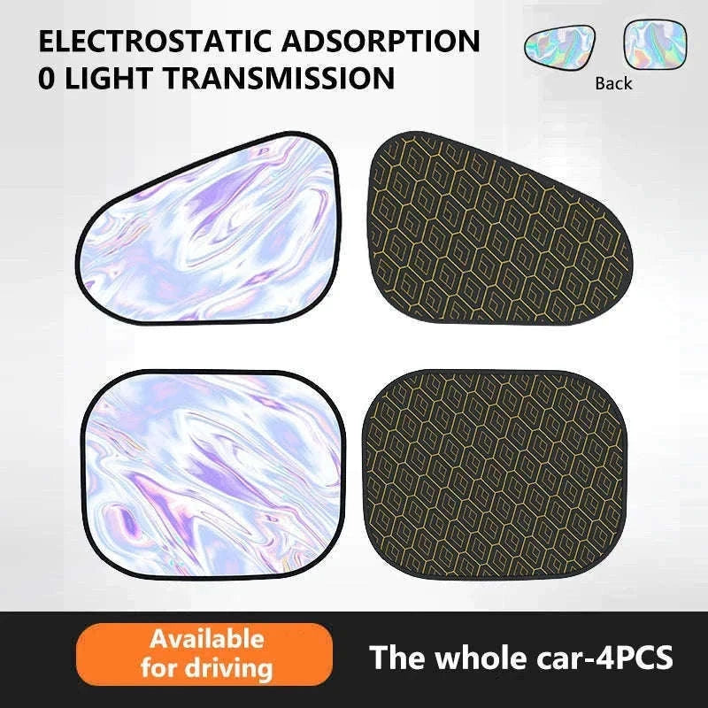 4-Layer Car Side Window Sun Shade Cover-Laser 4pcs