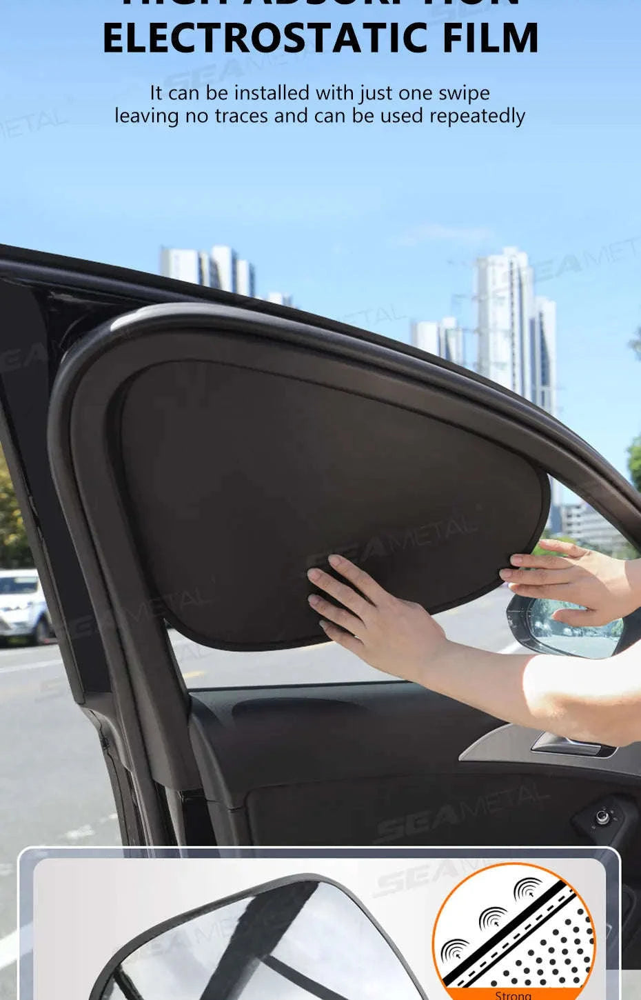 4-Layer Car Side Window Sun Shade Cover-Laser 4pcs
