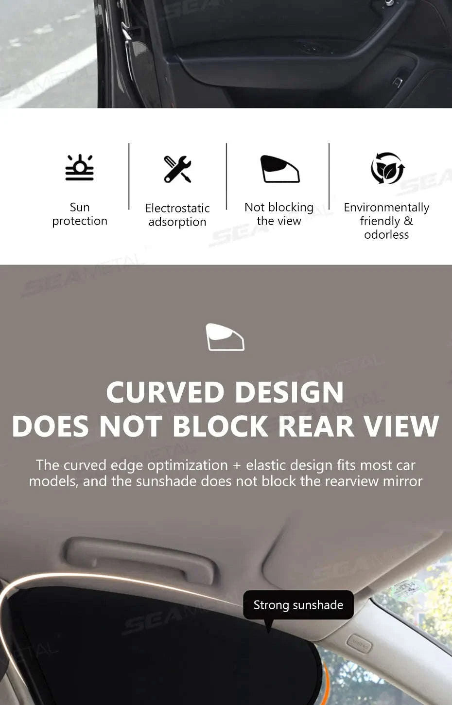4-Layer Car Side Window Sun Shade Cover-Laser 4pcs