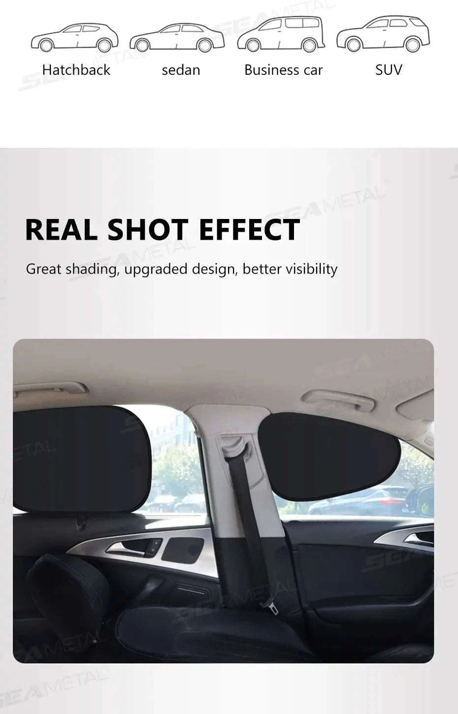 4-Layer Car Side Window Sun Shade Cover-Laser 4pcs