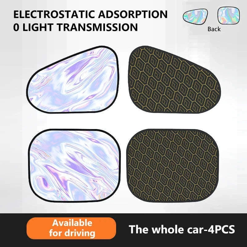 4-Layer Car Side Window Sun Shade Cover-Laser 4pcs