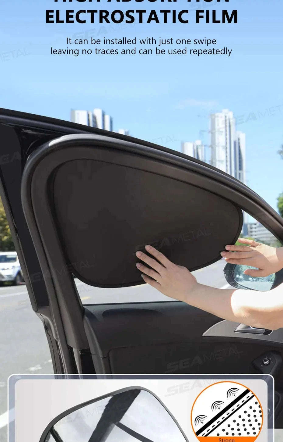 4-Layer Car Side Window Sun Shade Cover-Laser 4pcs