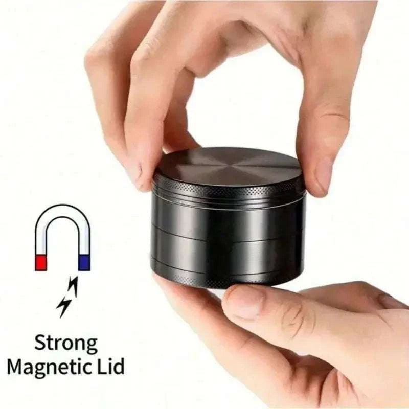 4-Layer Metal Herb Grinder with Magnetic Lid – Manual Spice Mill-United States / 1.6inch-40mm