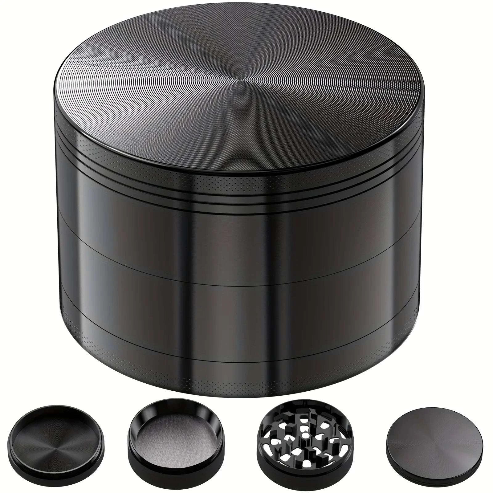 4-Layer Metal Herb Grinder with Magnetic Lid – Manual Spice Mill-United States / 1.6inch-40mm