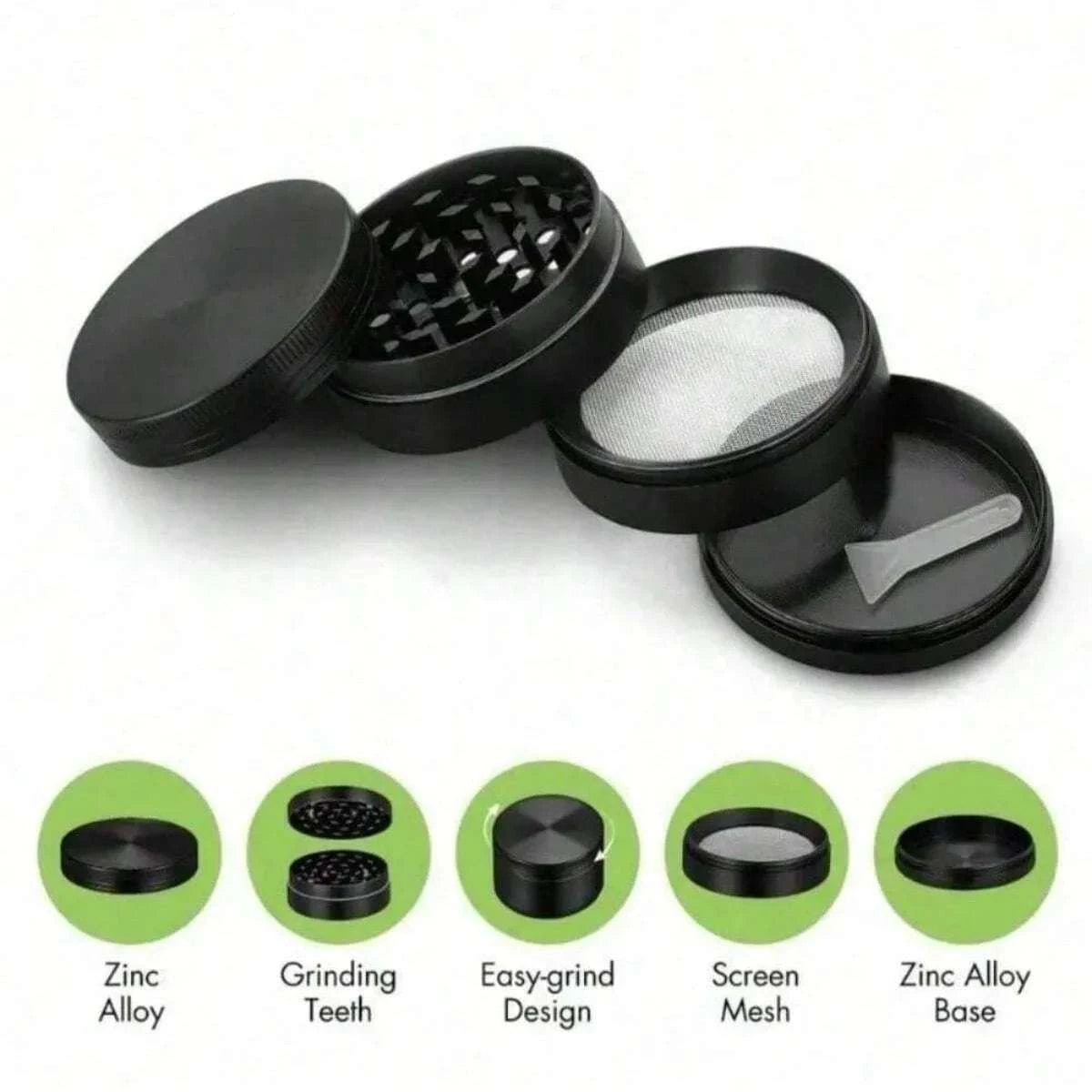 4-Layer Metal Herb Grinder with Magnetic Lid – Manual Spice Mill-United States / 1.6inch-40mm