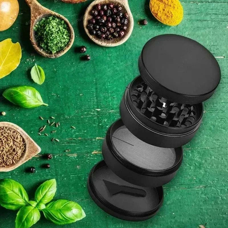 4-Layer Metal Herb Grinder with Magnetic Lid – Manual Spice Mill-United States / 1.6inch-40mm