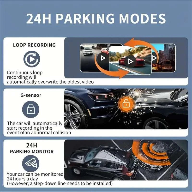 4-Lens 360° Dash Cam with Night Vision & 24H Parking Monitor-4-channel / 128G
