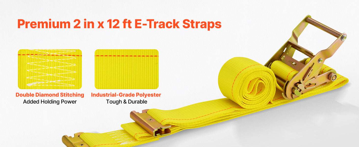 4 Pack 2ft E-Track Tie-Down Rail Kit with Rings & Anchors-4 Pack / United States