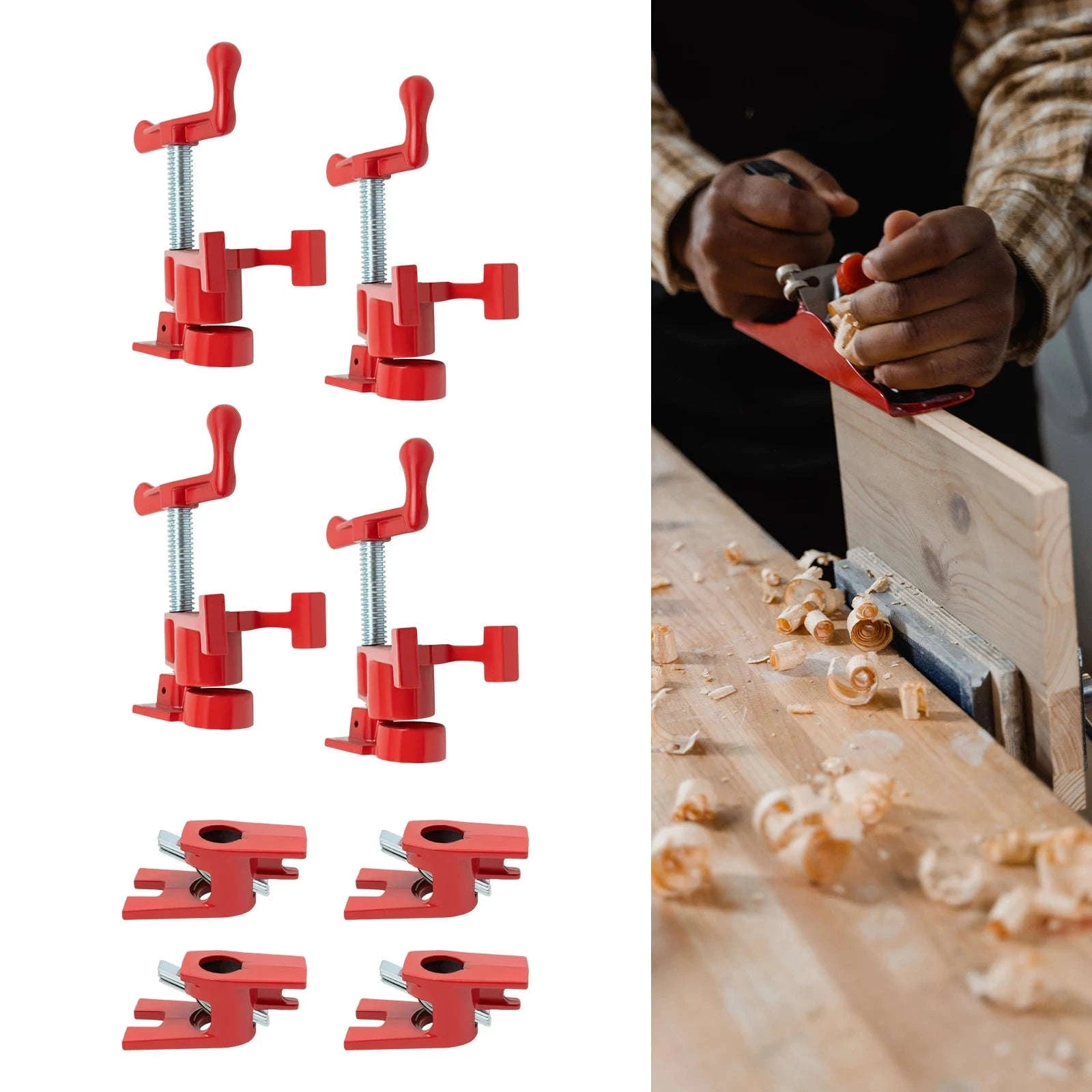 4-Pack 3/4 Inch Wood Gluing Pipe Clamp Set-Germany