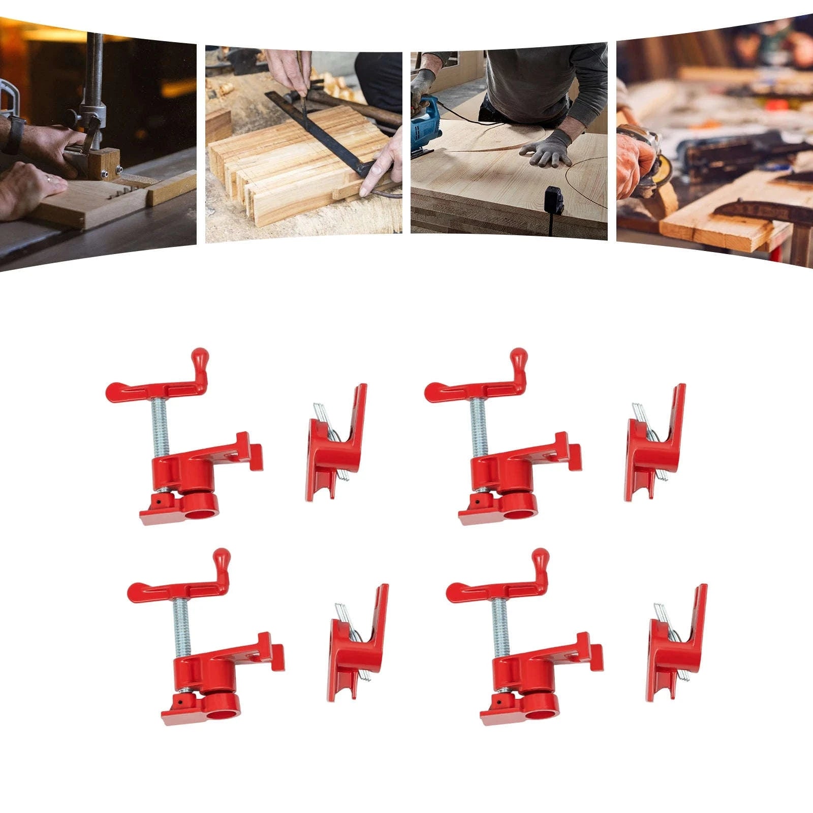4-Pack 3/4 Inch Wood Gluing Pipe Clamp Set-Germany